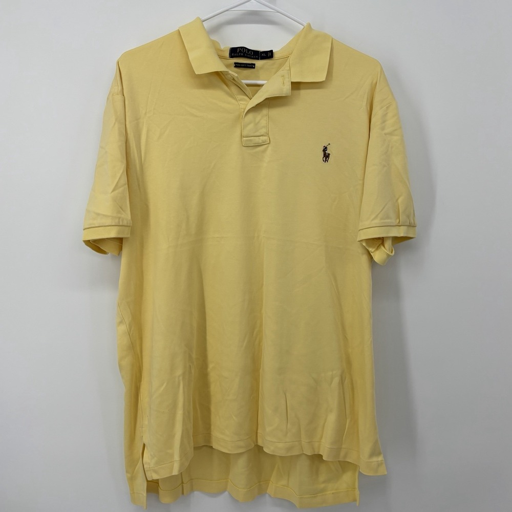 Polo Ralph Lauren Men's XL Yellow Polo Shirt Pima Cotton Soft Touch Short Sleeve